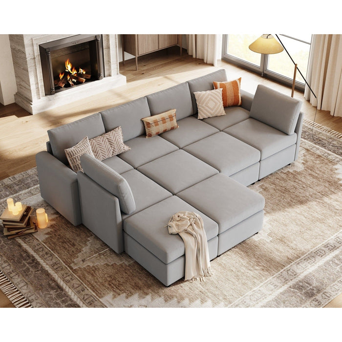 LINSY HOME RUBIK I 6 Seats with 4 Ottomans - US-LH-SPF-Sofa-S900-A11-64-0-00