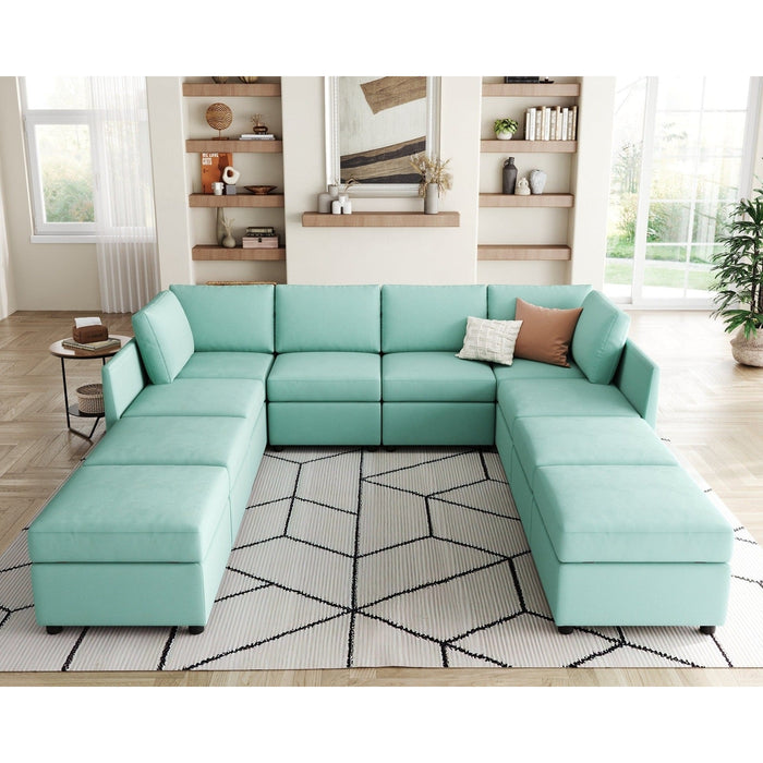 LINSY HOME RUBIK I 6 Seats with 4 Ottomans - US-LH-SPF-Sofa-S900-A11-64-0-00