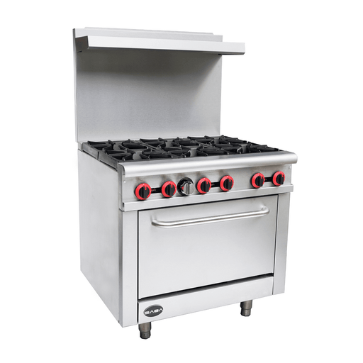 SABA GR-36 - Commercial Gas 6 Burner with Oven - GR-36