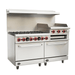 SABA GR60-GS24 - Commercial Gas Range 6 Burner with 24" Gas Griddle, Broiler & Bottom Oven - GR60-GS24