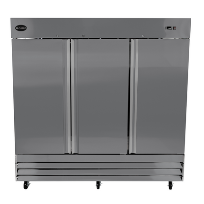 SABA Three Door Commercial Reach-In Stainless Steel Freezer -  S-72F