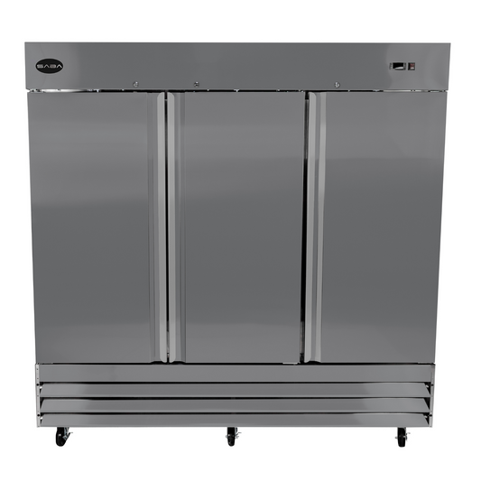 SABA Three Door Commercial Reach-In Stainless Steel Freezer -  S-72F