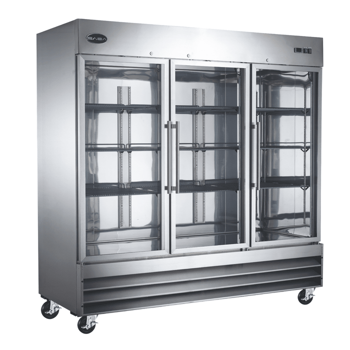 SABA S-72RG - Three Glass Door Commercial Reach-In Cooler - S-72RG