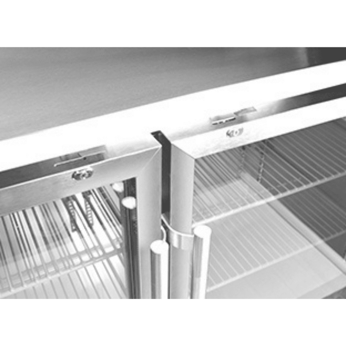 SABA SBB-24-48GSS - 24" Depth 48" Two Glass Door Commercial Back Bar Cooler Stainless Steel - SBB-24-48GSS