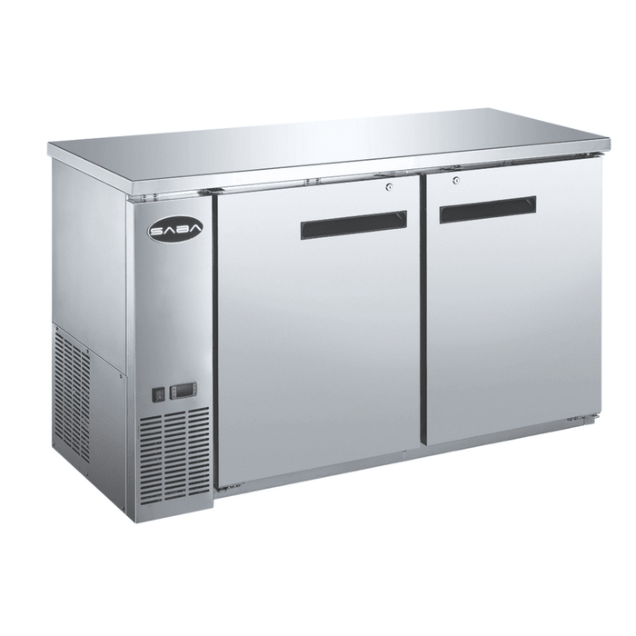 SABA SBB-24-60SS - 24" Depth 60" Two Door Back Bar Cooler Stainless Steel - SBB-24-60SS