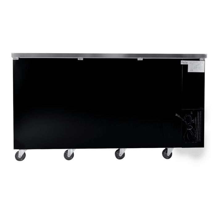 SABA SBB-24-72G - 24" Depth 72" Three Glass Door Commercial Back Bar Cooler Black - SBB-24-72G