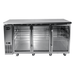 SABA SBB-24-72GSS - 24" Depth 72" Three Glass Door Commercial Back Bar Cooler Stainless Steel - SBB-24-72GSS