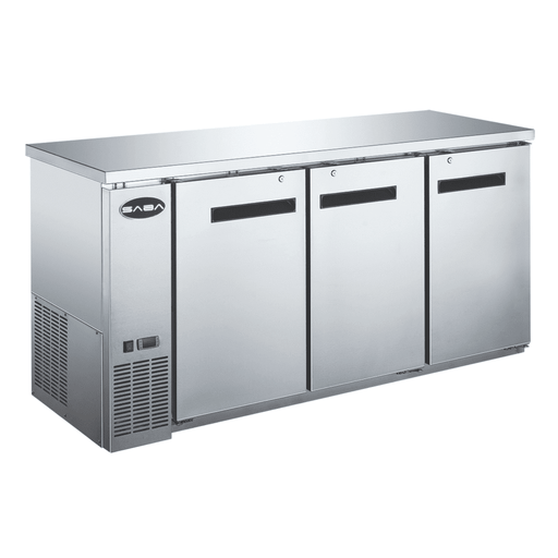 SABA SBB-24-72SS - 24" Depth 72' Three Door Commercial Back Bar Cooler Stainless Steel - SBB-24-72SS