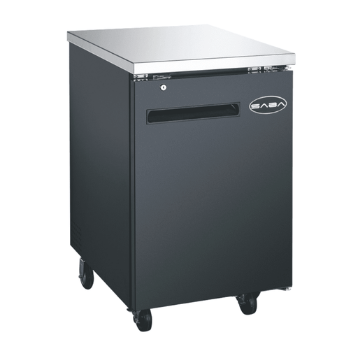 SABA SBB-27-23B - 27" Depth 23" One Door Commercial Back Bar Cooler Black - SBB-27-23B