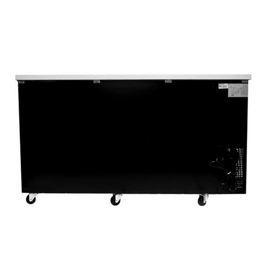 SABA SBB-27-69G - 27" Depth 69" Two Glass Door Commercial Back Bar Cooler Black - SBB-27-69G