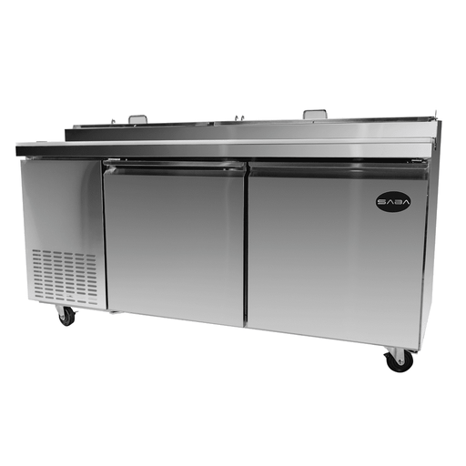 SABA SPP-67-9 - 67" Two Door Commercial Pizza Prep Table with 9 Pans - SPP-67-9