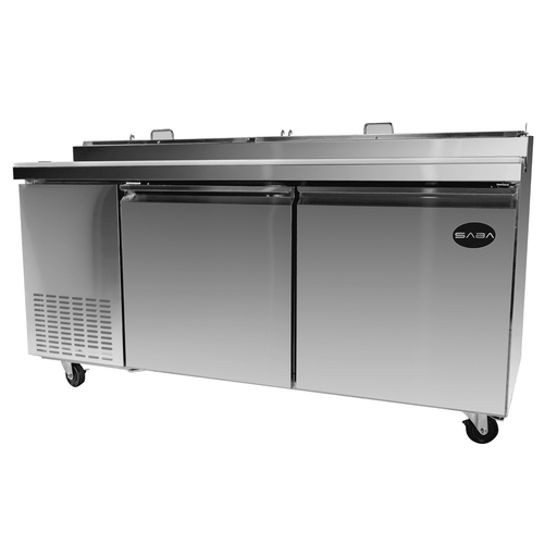 SABA SPP-70-9 - 70" Two Door Commercial Pizza Prep Table with 9 Pans - SPP-70-9