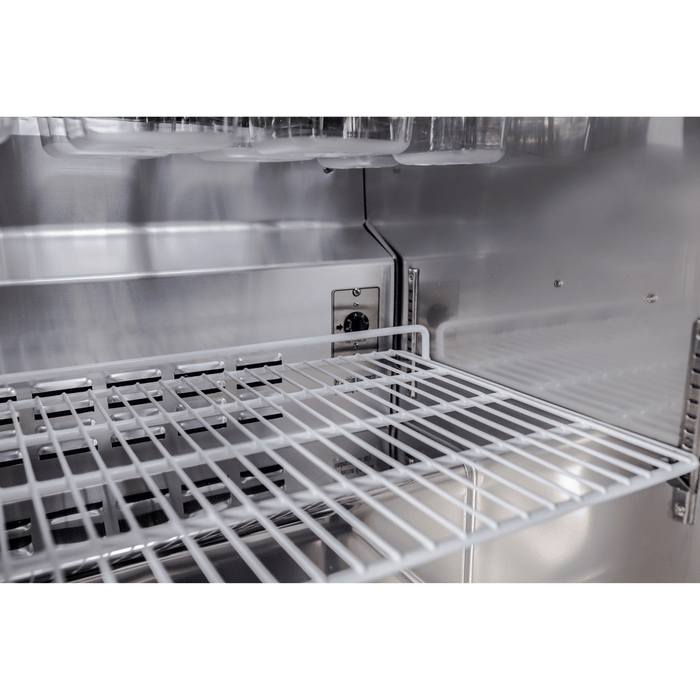 SABA SPS-27-12M - 27" One Door Commercial Mega-Top Sandwich Prep Table with 12 Pans - SPS-27-12M