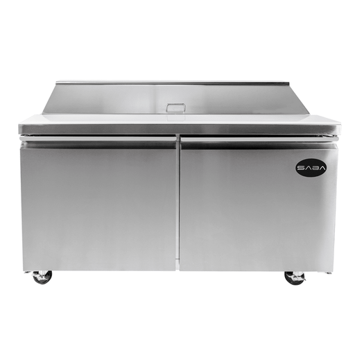 SABA SPS-60-16 - 60" Two Door Commercial Sandwich Prep Table with 16 Pans - SPS-60-16