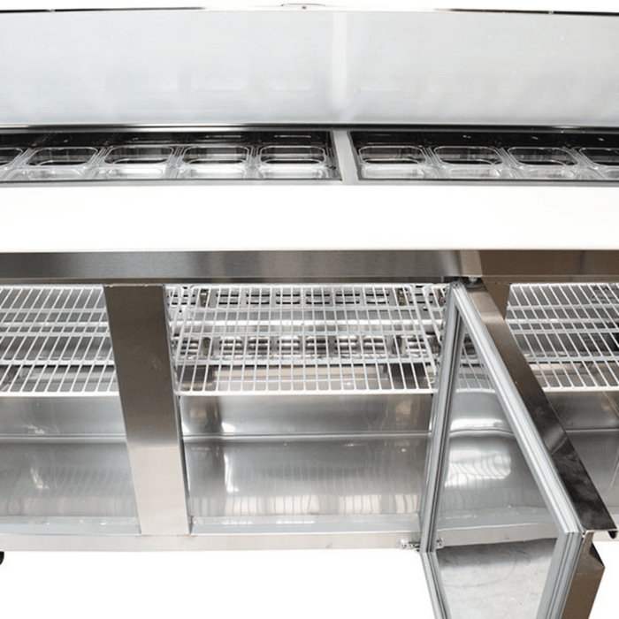 SABA SPS-60-24M - 60" Two Door Commercial Mega-Top Sandwich Prep Table with 24 Pans - SPS-60-24M