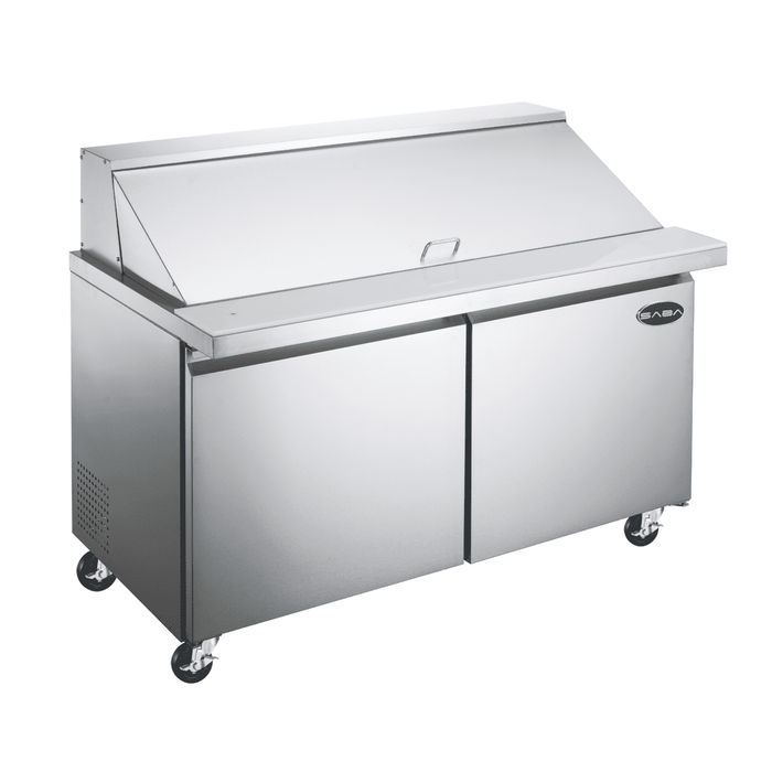 SABA SPS-60-24M - 60" Two Door Commercial Mega-Top Sandwich Prep Table with 24 Pans - SPS-60-24M