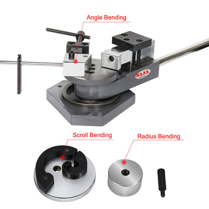 KAKA Industrial SBG-40 Heavy-Duty Universal Bender, High Capacity Flat Bar, Square Bar and Round Bar Metal Bender, Combination of Scroll, Radius and Angle Bending, Metal Scroll Bender Metal Bender - 173203