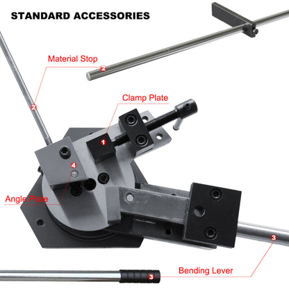 KAKA Industrial SBG-40 Heavy-Duty Universal Bender, High Capacity Flat Bar, Square Bar and Round Bar Metal Bender, Combination of Scroll, Radius and Angle Bending, Metal Scroll Bender Metal Bender - 173203