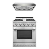 NXR 30 in. Natural Gas Range and Under Cabinet Range Hood Package, - SC3055EHBD