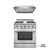 NXR 30" Propane Gas Range & Under Cabinet Hood Bundle, Stainless Steel - SC3055LPEHBD