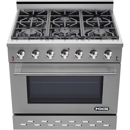 NXR 36 in. Natural Gas Range and Under Cabinet Range Hood Package, - SC3611EHBD