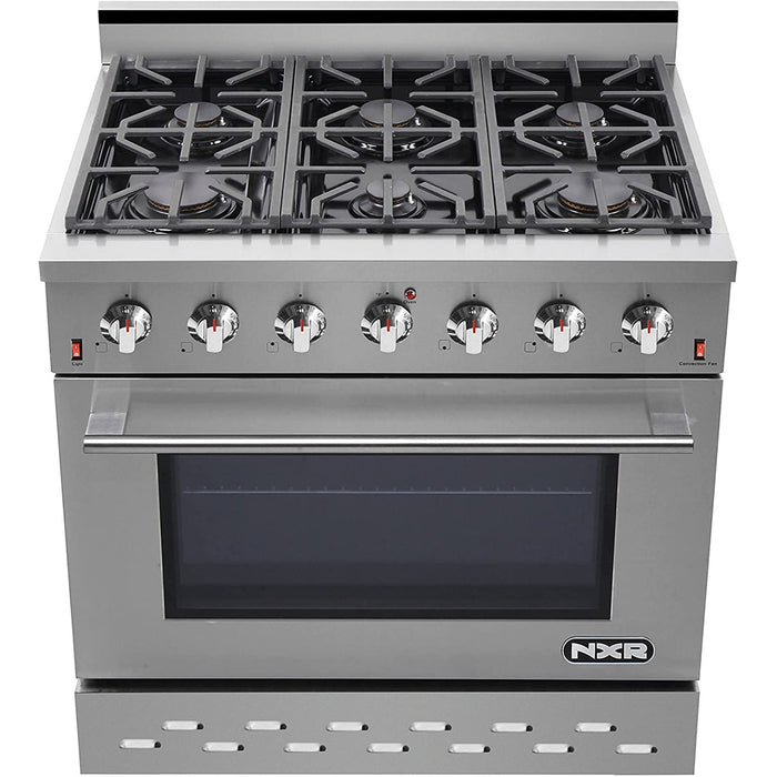 NXR 36 in. Natural Gas Range and Under Cabinet Range Hood Package, - SC3611RHBD