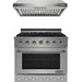 NXR 36 in. Natural Gas Range and Under Cabinet Range Hood Package, - SC3611EHBD