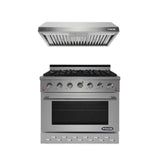 NXR 36" Propane Gas Range & Under Cabinet Hood Bundle, Stainless Steel - SC3611LPEHBD