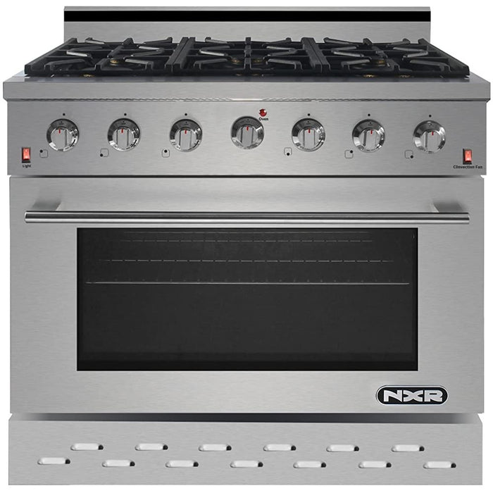 NXR 36" Propane Gas Range & Under Cabinet Hood Bundle, Stainless Steel - SC3611LPRHBD