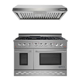 NXR 48 in. Natural Gas Range and Under Cabinet Range Hood Package, - SC4811EHBD