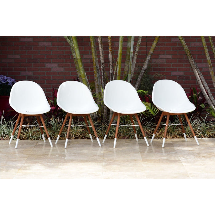 Midtown Concept Chamonix Side White Outdoor Dining Chair - 4PC - SC CHAMONIX SIDE PAR