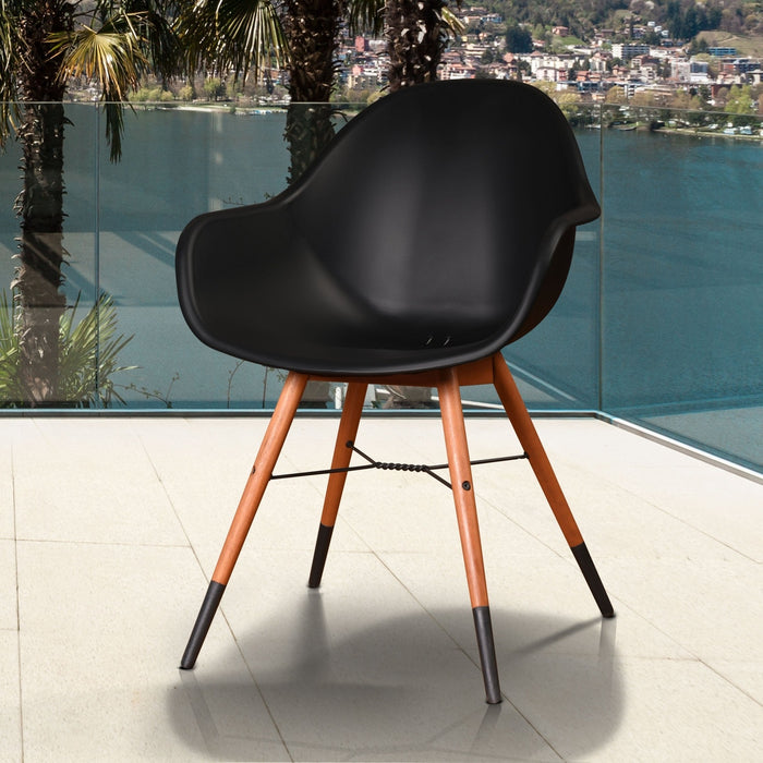 Midtown Concept Chamonix Black Arm Outdoor Dining Chair - 4PC - SC CHAMONIX_BLK