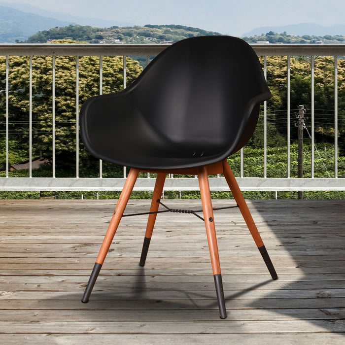 Midtown Concept Chamonix Black Arm Outdoor Dining Chair - 4PC - SC CHAMONIX_BLK