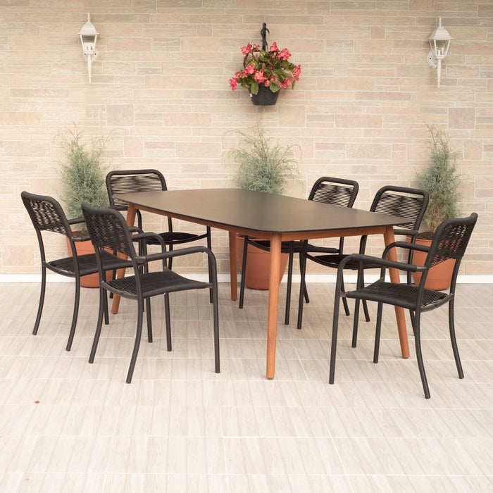 Midtown Concept Chamonix Rectangular Black Outdoor Dining Table - SC CHAMONIX_RECT_BLK