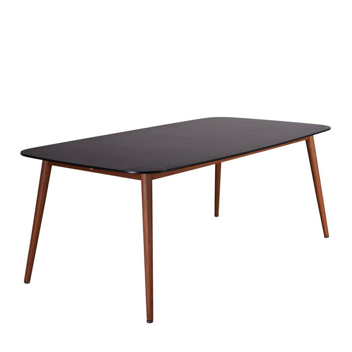 Midtown Concept Chamonix Black Table & 6 Oberon Rope Chairs - CHAMBK_6OBERGR