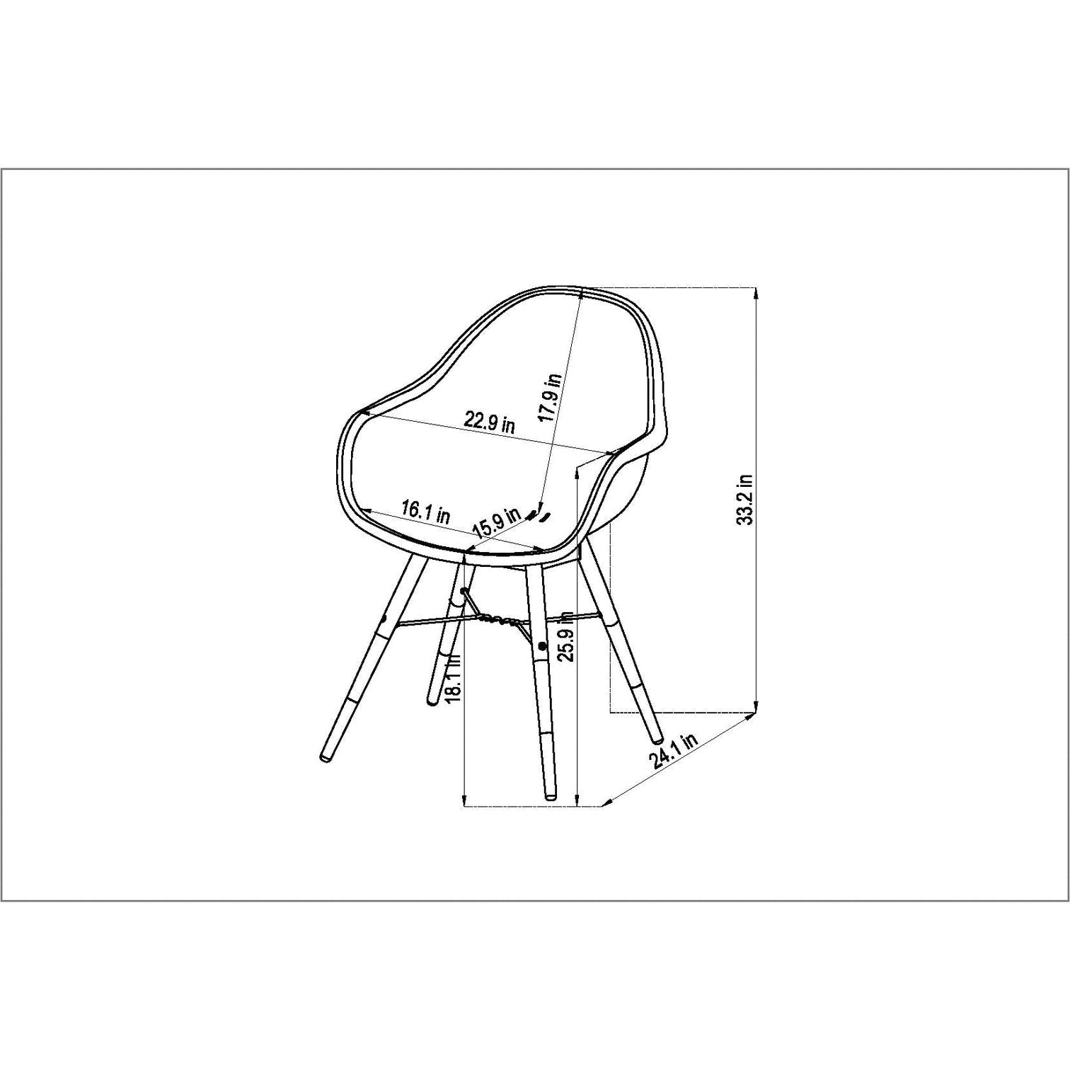 Midtown Concept Chamonix Black Arm Outdoor Dining Chair - 4PC - SC CHAMONIX_BLK