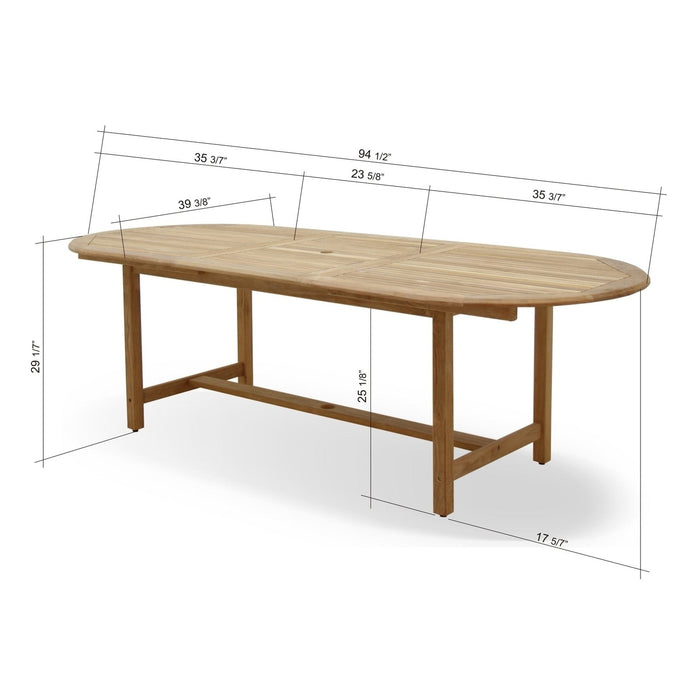 Midtown Concept Dian Oval Teak Table & 8 Oberon Grey Chairs With Cushions - DIANOVAL_8OBERONGREY