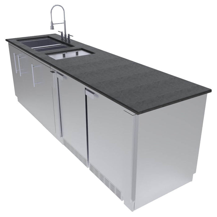 Sunstone Metal Products Galley 9 Foot Clean & Prep Cabinet Island Package SCPGALLEY