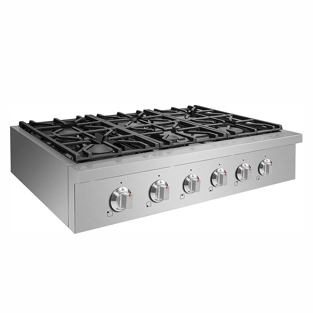 NXR 36" Propane Gas Cooktop & Under Cabinet Hood Bundle, Stainless Steel - SCT3611LPEHBD