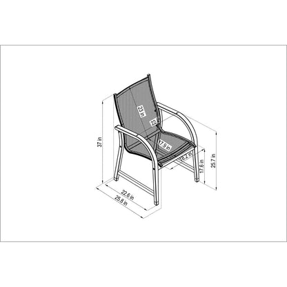 Midtown Concept Orlando Rectangular Teak Finish Table & Manhattan Black Carver Easy Armchair - ORLAN_4MANHA