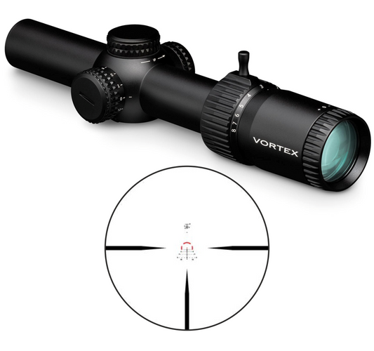 Vortex Optics Strike Eagle 1-8x24 Riflescope BDC3 (MOA) Reticle, 30 mm Tube, with Wearable4U Bundle - SE-1824-2_121-53-BCA