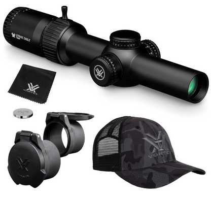 Vortex Optics Strike Eagle 1-8x24 Riflescope BDC3 (MOA) Reticle, 30 mm Tube, with Wearable4U Bundle - SE-1824-2_121-53-BCA