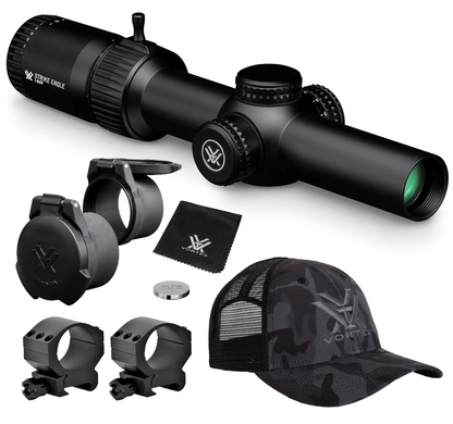 Vortex Optics Strike Eagle 1-8x24 Riflescope BDC3 (MOA) Reticle, 30 mm Tube, with Wearable4U Bundle - SE-1824-2_121-53-BCA