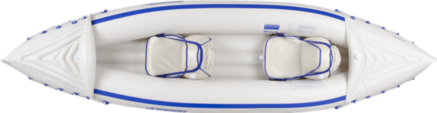 Sea Eagle 330 Inflatable Portable Sport Kayak Canoe 2 Person Pro Package With Paddles White Blue New - SE330K_P