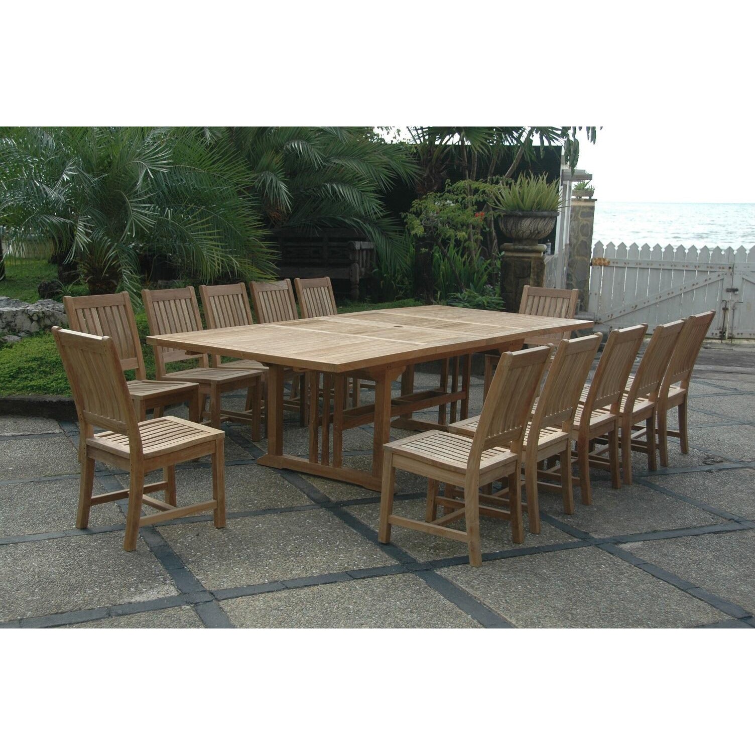 Anderson Teak Sahara Rialto 13-Pieces Rectangular Dining Set - Set-08