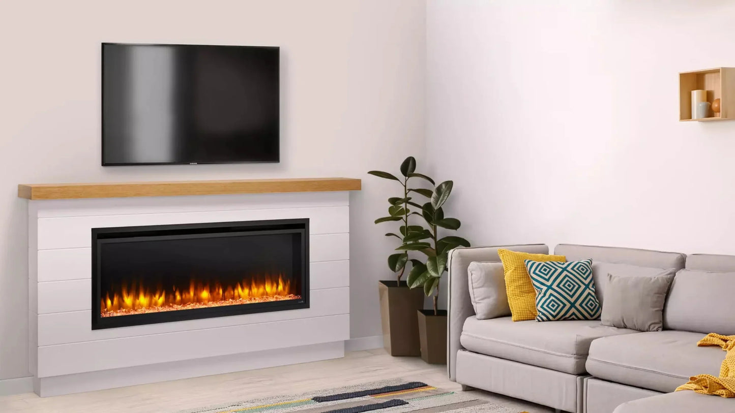 SimpliFire 50" Allusion Platinum Recessed Linear Electric Fireplace - SF-ALLP50-BK
