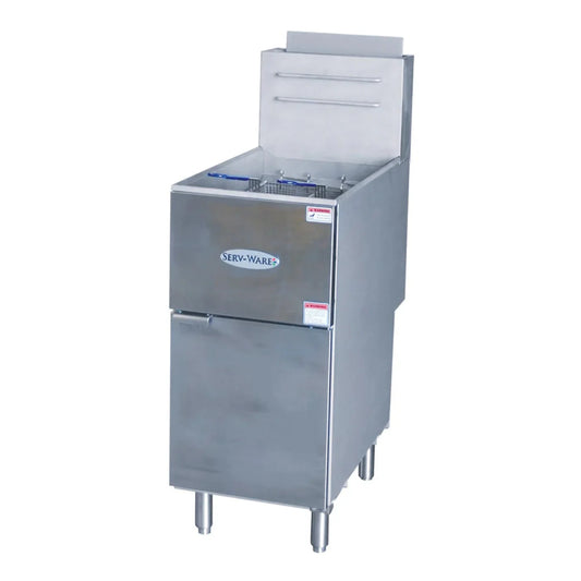 Serv-Ware SGF-50N 16" Stainless Steel 4 Tube Fryer, Natural Gas,120,000 BTU/H - SGF-50N