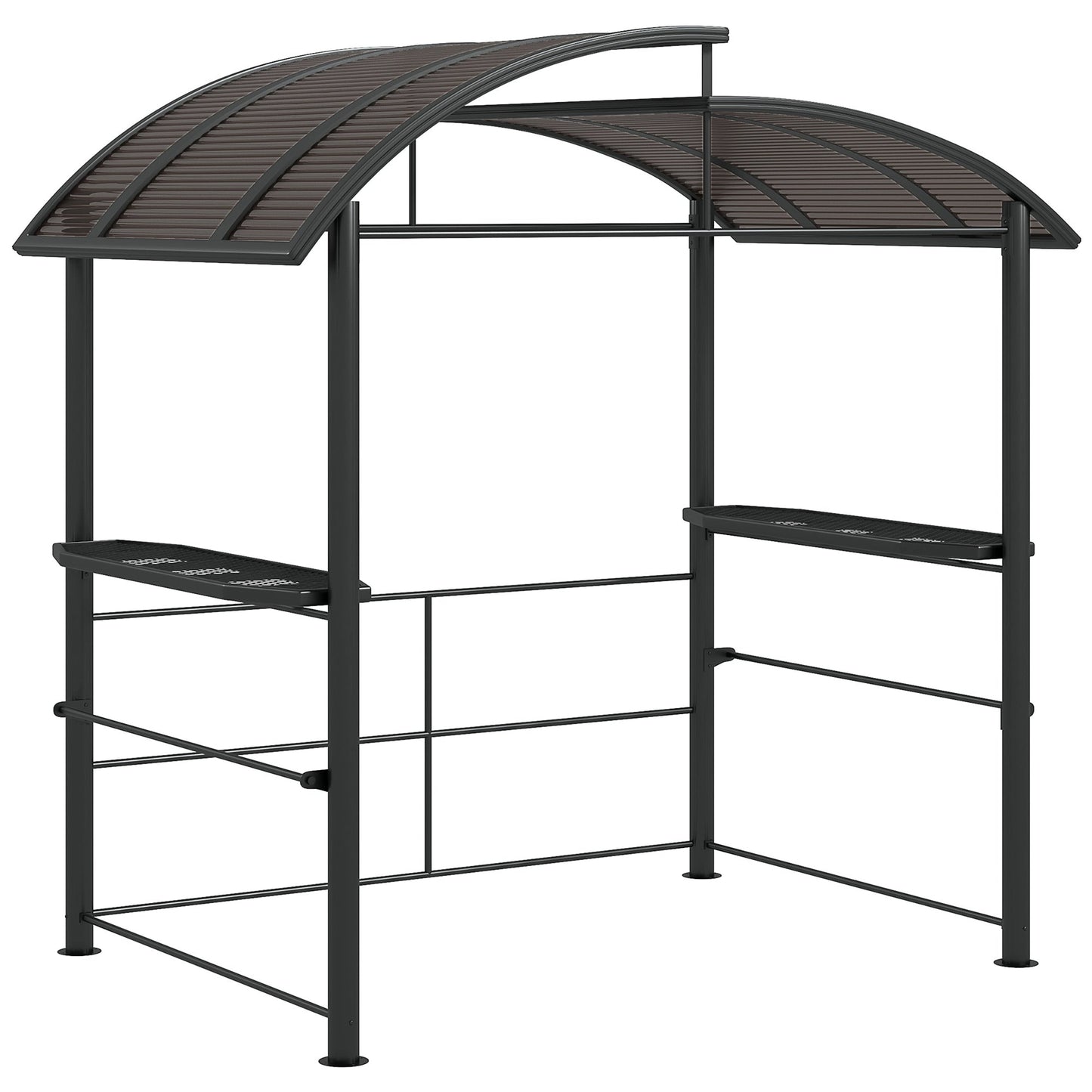 Outsunny 8' x 5' Grill Gazebo Shelter with Vented PC Roof, Side Shelves - 84C-237V01CG