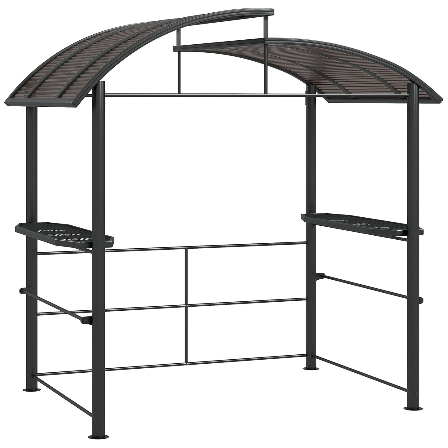 Outsunny 8' x 5' Grill Gazebo Shelter with Vented PC Roof, Side Shelves - 84C-237V01CG