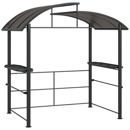 Outsunny 8' x 5' Grill Gazebo Shelter with Vented PC Roof, Side Shelves - 84C-237V01CG